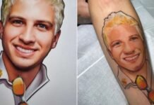 Jovem tatua rosto do prefeito de Recife e João Campos reage: ‘Zerou o game’