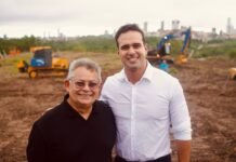 Pimentel Filho acompanha Lucas Ribeiro em visita às obras de prolongamento da Floriano Peixoto