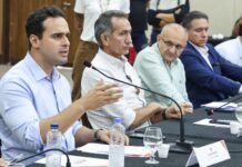 Governador Lucas Ribeiro e ministro Waldez Góes sobrevoam área afetada pelas chuvas e alinham ações com prefeitos