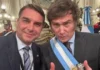 Javier Milei confirma viagem ao Brasil para participar de evento de Flávio Bolsonaro