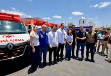 Ministério da Saúde vistoria veículos para transporte de pacientes do SUS e obra de nova UBS no sertão paraibano